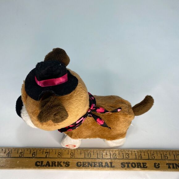 Animated Walking Singing Dog Heart Scarf Hat Battery Operated 8" Plush Toy - Picture 9 of 11